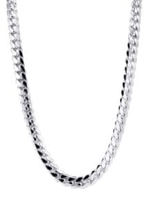 Solid White Gold Miami Cuban Link Chain (10MM-20MM)