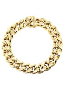 Hollow Yellow Gold Miami Cuban Link Bracelet (5MM-15MM)