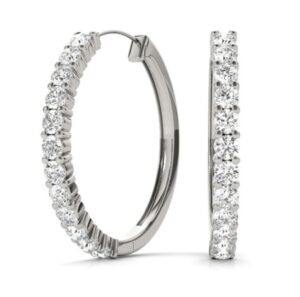 Half Diamond Hoop Earrings