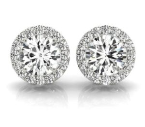 Round Halo Earrings