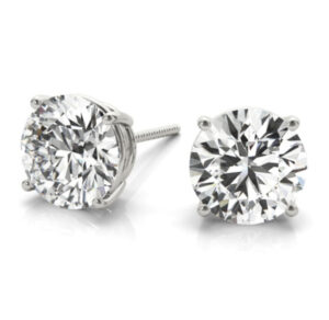 Diamond Stud Earrings ( Screw Back)